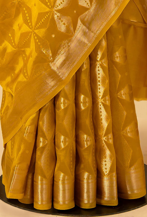 Old Gold Banarasi Silk Sari