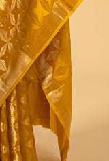 Old Gold Banarasi Silk Sari