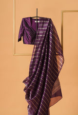 Violet Banarasi Kora Silk sari 3