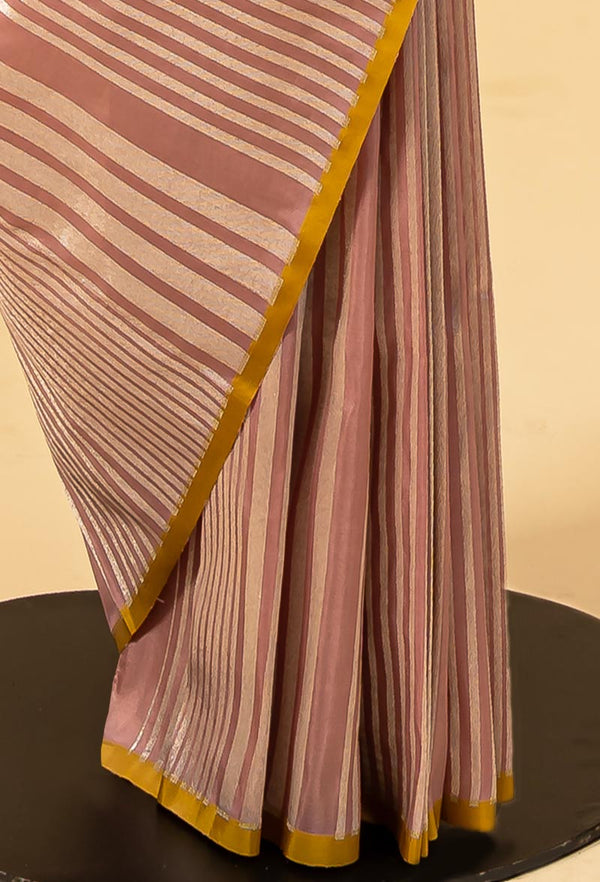 Soft Pink Banarasi Silk Sari