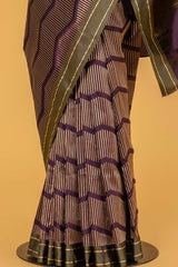 Deep Purple Banarasi Silk Sari