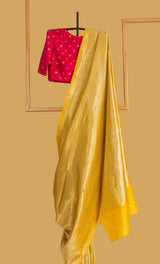 Yellow Banarasi Silk Sari