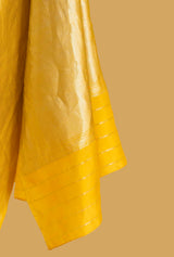 Yellow Banarasi Silk Sari