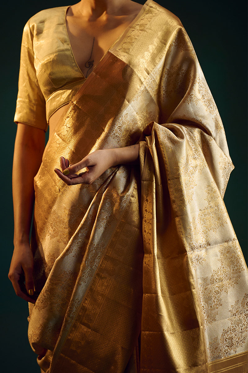 Sari Indien Traditionnel Pour Femme – Jacquard Banarasi Rose Avec Chemisier Non Cousu, Tenue De Soirée Bollywood !