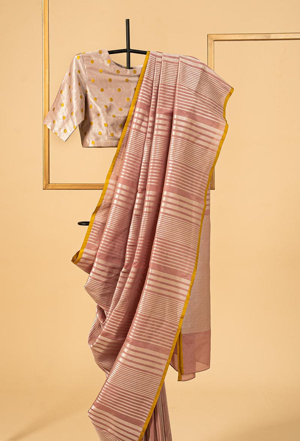 Soft Pink Banarasi Silk Sari