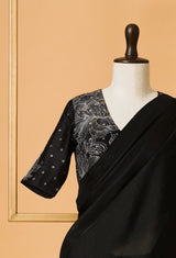 Plain Black Organza sari 54