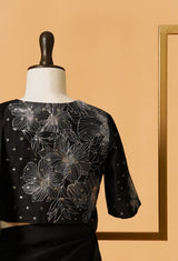 Plain Black Organza sari 54