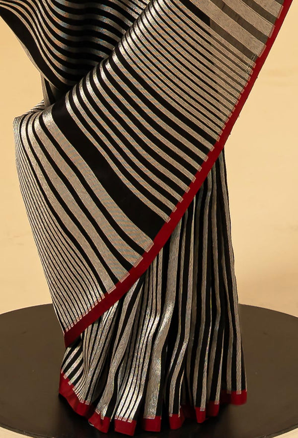 Black  Banarasi Silk Sari