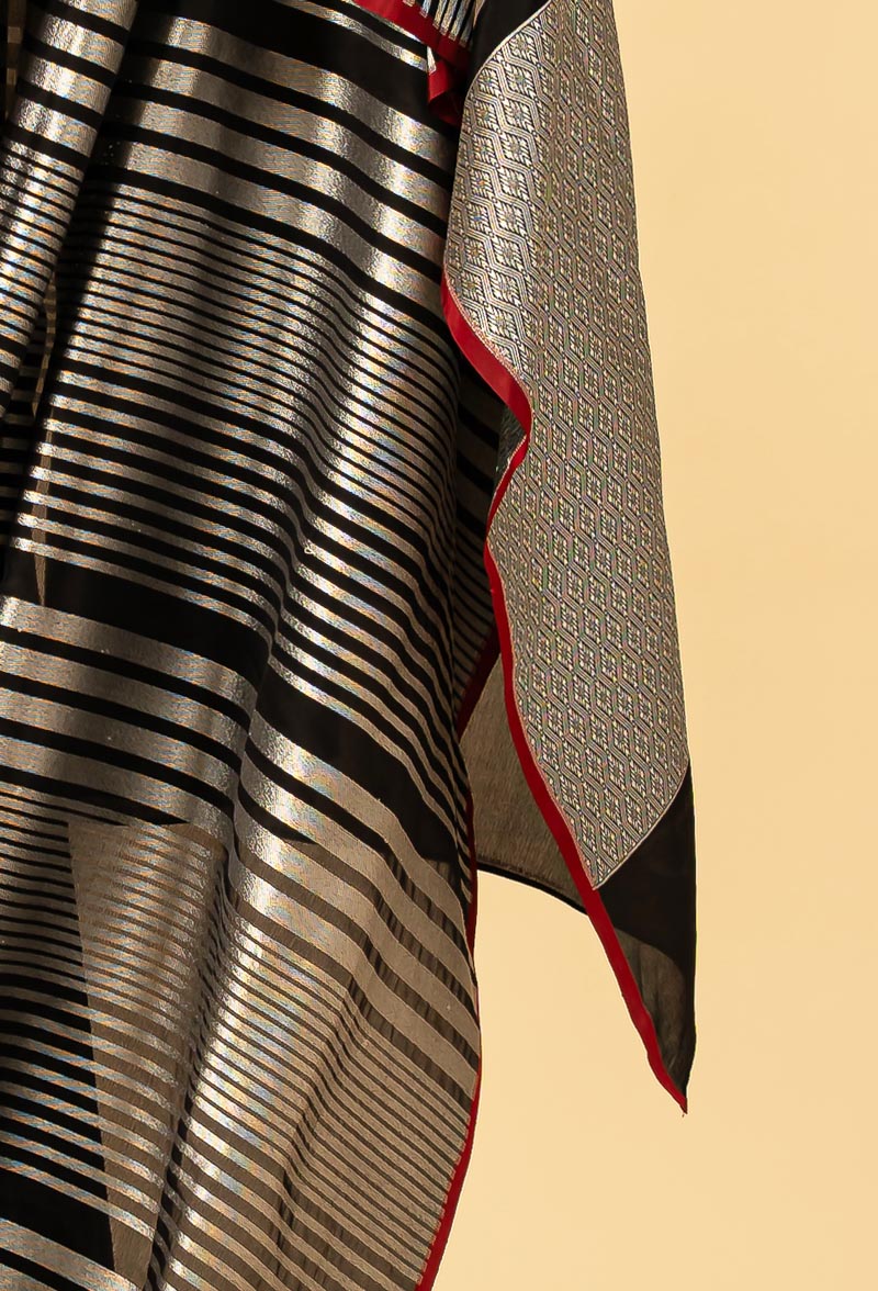 Black  Banarasi Silk Sari