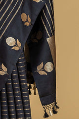 Black Banarasi Silk Sari