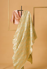 Pastel Green Banarasi Silk Sari