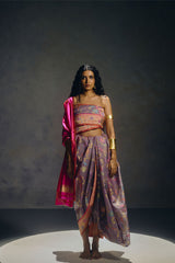 Mauve Banarasi Organza Sari