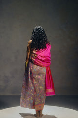 Mauve Banarasi Organza Sari