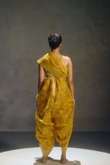 Real Zari Mustard Banarasi Organza Sari