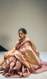 Mouse Banarasi Organza Sari