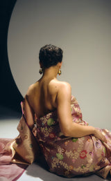 Mouse Banarasi Organza Sari
