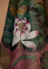 Pink Tassar Handpainted Sari, from our collection Kalam