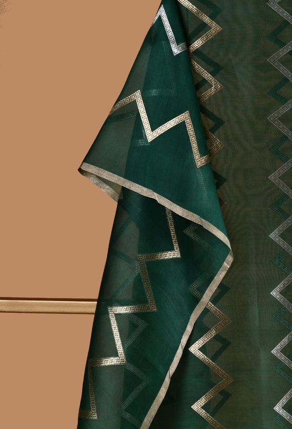 Organza Dupatta with Chevron Zari Lines