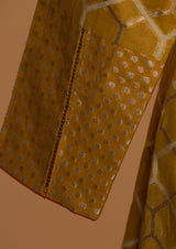 Banarasi Cotton Mustard Kurta with Pants