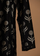 Banarasi Silk Black Kurta with Pants