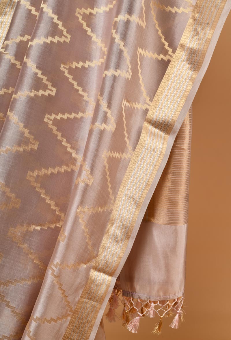 Mauve Banarasi Silk Sari