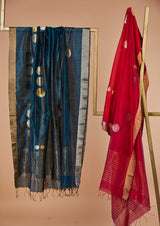 Blue Chanderi Jaamdani Dupatta from our collection Lines