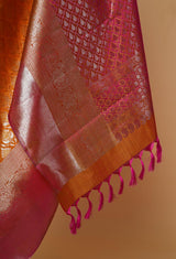 Orange Silk Kanjeevaram Sari