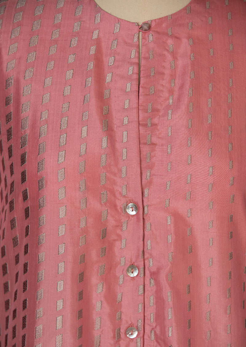 Silk Embroidered Pink Kurta with Pants