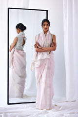 Pink - Lilac  Chanderi Cotton Sari Block Printed from our collection "Lakeerein"