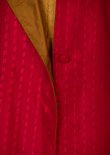 Silk Embroidered Raani Pink Jacket with Mustard Kurta and Pants