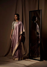 Lilac Banarasi Silk Sari  from our Origami collection