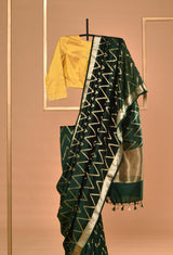 Green Banarasi Silk Sari