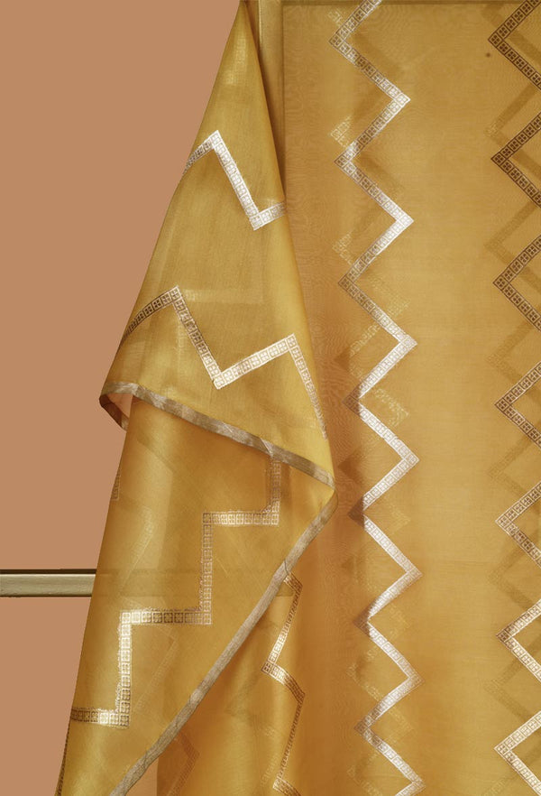 Organza Dupatta with Chevron Zari Lines