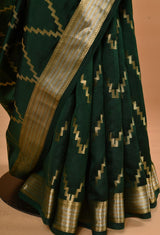 Green Banarasi Silk Sari