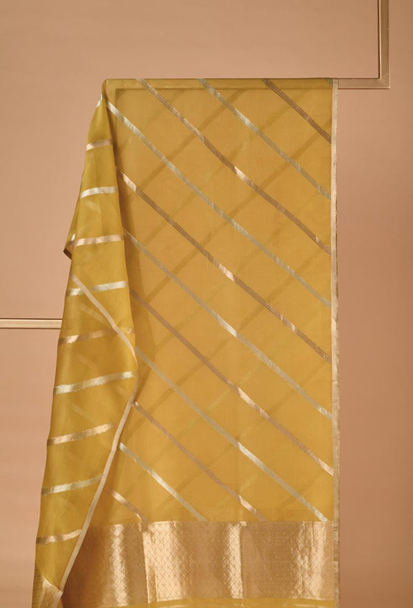 Organza Dupatta with Diagonal Zari Lines