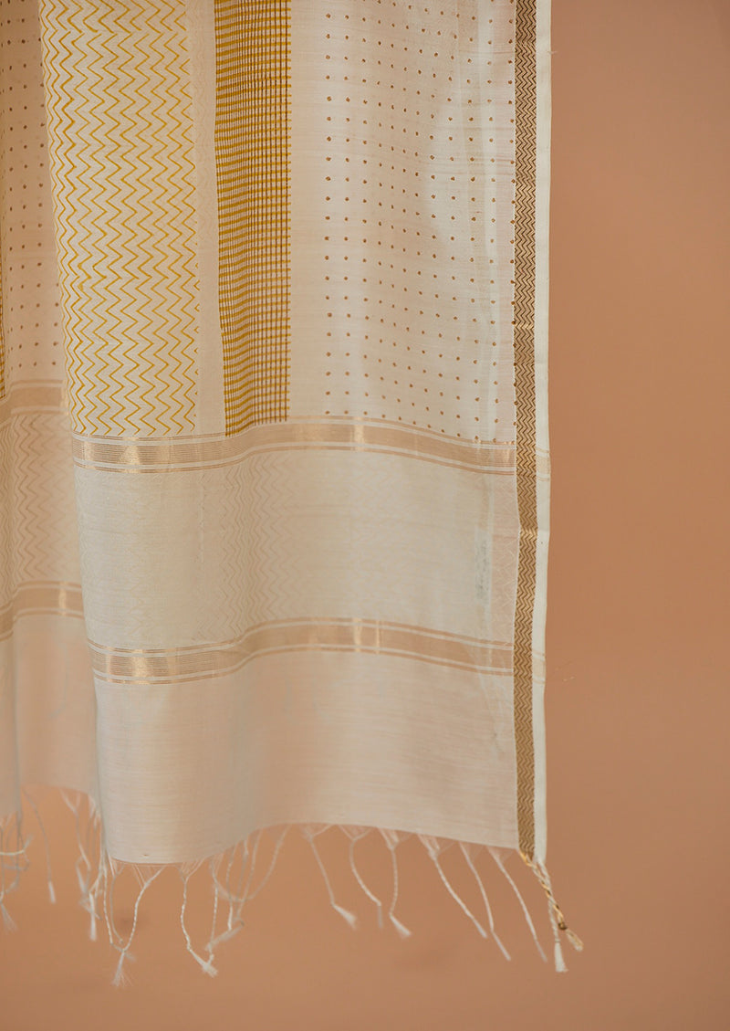 Yellow Chanderi Block Print Dupatta  from our collection "Lakeerein"