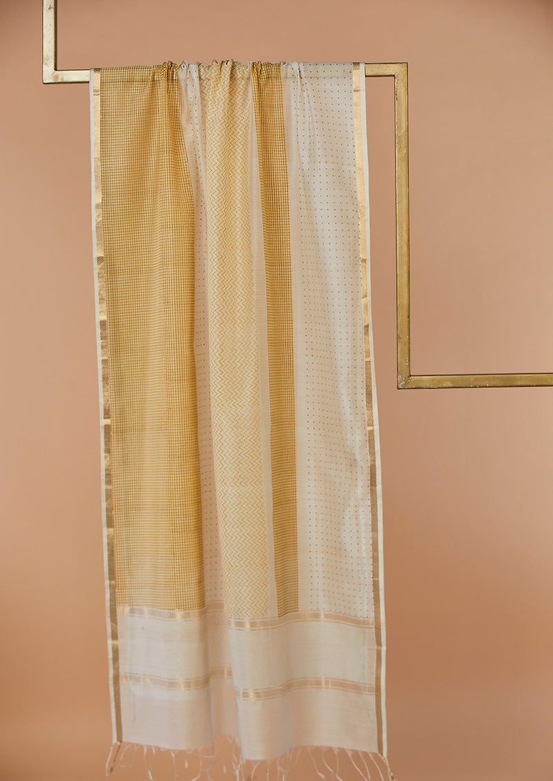 Yellow Chanderi Block Print Dupatta  from our collection "Lakeerein"