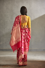 Fuschia Pink Silk Banarasi Sari