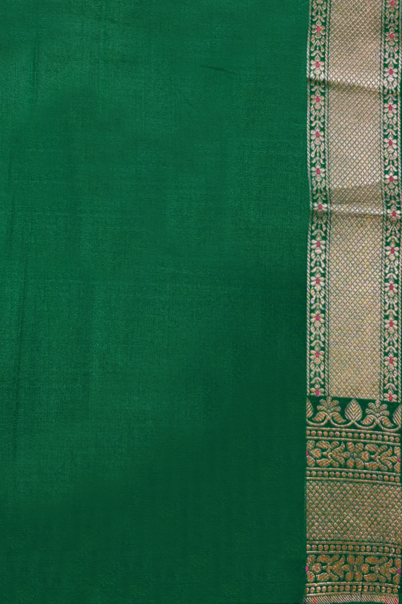 Forest Green Silk Banarasi Sari
