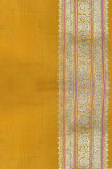 Canary Yellow Silk Banarasi Sari