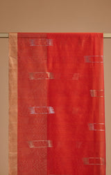 Chanderi Jaamdani Dupatta with Geometrical Pattern