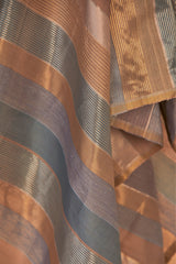 Mauve Silk Striped Sari