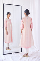 Pink- Peach Chanderi Suit Set, Print & Embroidery from our collection Lakeerein